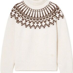 NWT Tory Burch Sport Intarsia Wool Fair Isle Sweater